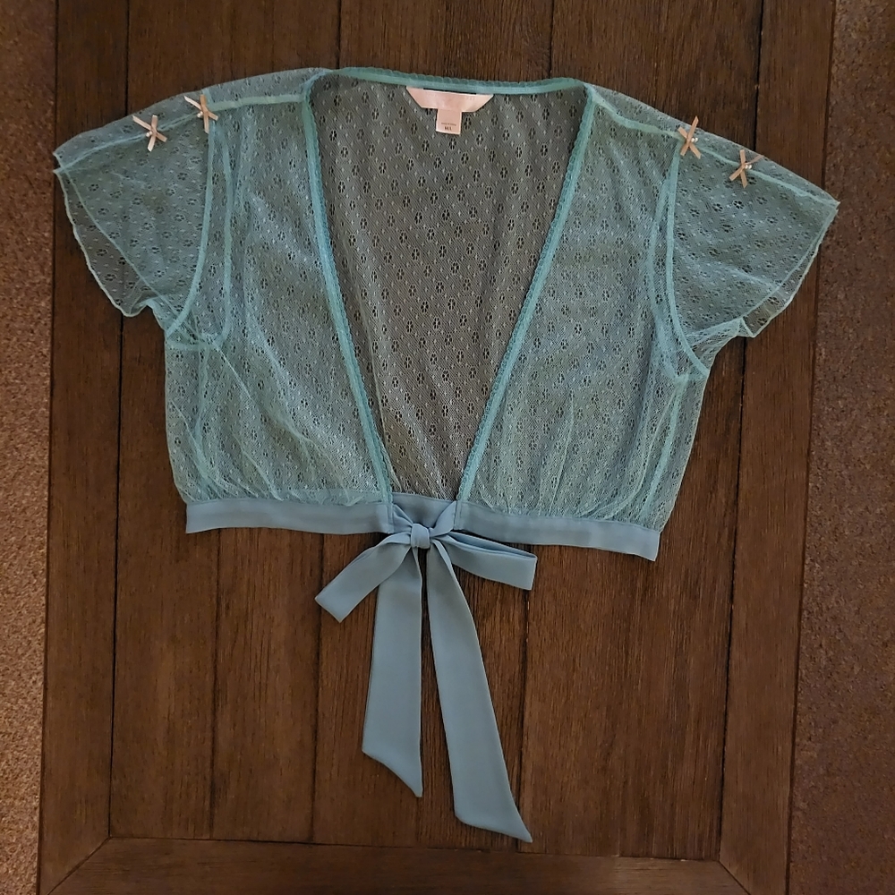 Victoria's Secret Mint Lace Bed Jacket